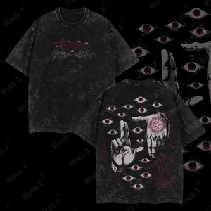 "Alucard The Wings" Hellsing Retro Vintage Unisex Oversized Anime Manga Acid Washed Heavyweight Cotton Washed Tee, Anime Merchandise, Gift for Anime Fan, Trendy Gift Fashion Christmas Gift Thanksgiving Gift Artistic Illustration T-Shirt Unisex