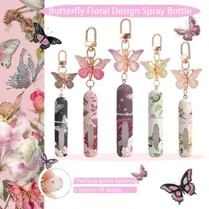 Butterfly Hanging Decor Set, Elegant Travel Perfume Spray Bottle, Portable Mini Atomizer, Luxury Makeup Pump Dispenser, Makeup Container