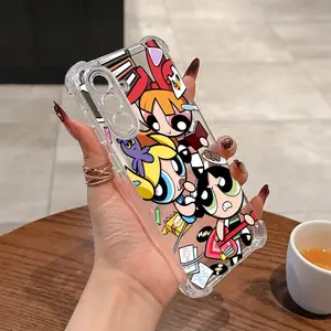 New Cartoon The Powerpuffs Girls Protective Phone Case Suitable for Samsung Galaxy A56 A26 A36 A17 A07 A55 A35 A06 A05 A14 A24 A34 A54 A16 A05S A25 A15 A23 A33 A53 A73 A04E A04 A02 A22 A32 A52 A12 4G 5G Anti Fall Shockproof Transparent Soft Back Cover