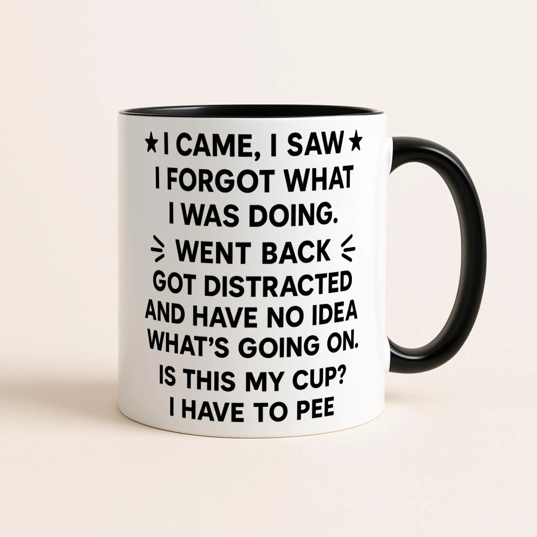 I Came I Saw I Forgot Funny Novelty Coffee Mug, Gift For Adhd, Funny Forgetful Gift Ideas For Her, Distracted Quote, Anxiety Mug