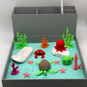 Sea Turtle Ocean Zen Garden, Mini Desk Decor, Sensory Calming Sand Garden for Desk, Fidget Stress Relief, Office Decor