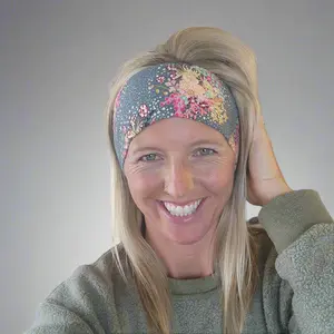 "Grey Floral" Headband