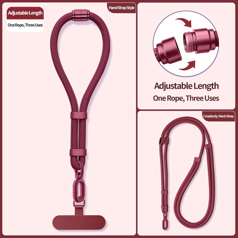 Adjustable 3-in-1 Phone Lanyard Strap Crossbody Neck Wrist Wear Anti-Theft Anti-Drop Universal Holder with Secure Clip for Men Women Durable Stylish featured  deals Nylon