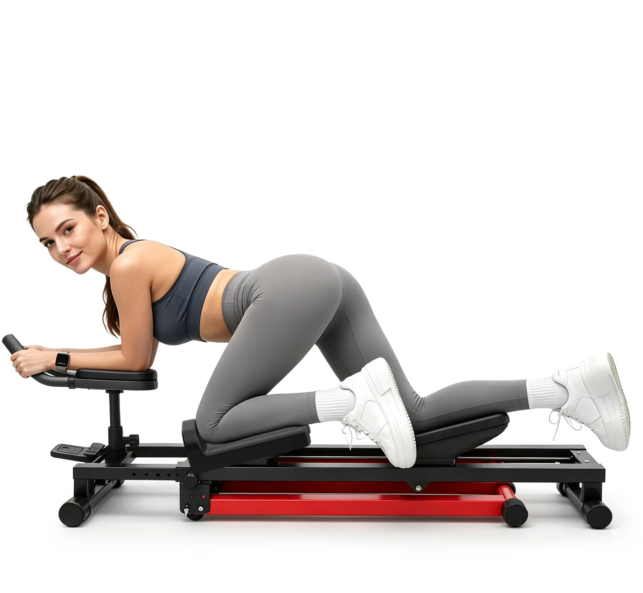 SAYGOGO 2-in-1 Fitness Powerhouse Core Trainer & Ab Machine, Heavy-Duty Adjustable Steel Home Gym Equipment, Knee Pads, 300 lbs Capacity, Built-In LCD Display, All Levels Use, Boost Cardiovascular Endurance