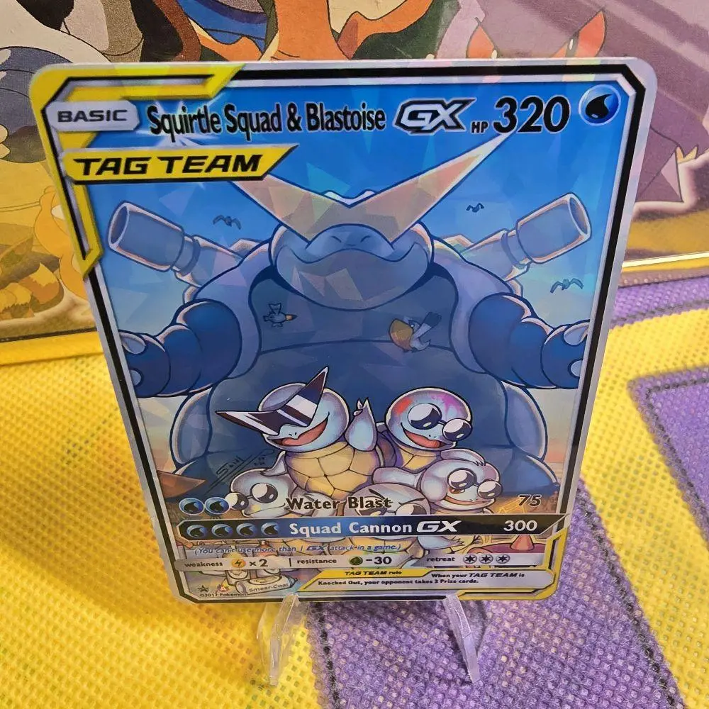 Squirtle Squad & Blastoise GX Card Edge to Edge Rainbow Glass Holo NEW Textured Version Standard English Back Trading Cards Trading Card Pack - TikTok Shop Squirtle Squad & Blastoise GX Card Edge to Edge Rainbow Glass Holo NEW Textured Version Standard English Back Trading Cards Trading Card Pack - TikTok Shop