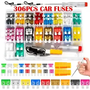 306PCS car blade fuse combination, equipped with car blade fuses in various colored plastic trays, suitable for automotive applications