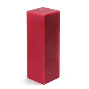 212 MAIN Unscented Red Traditional Square Pillar Decorative Candles (3x9 in.) - Handpoured Wax, Smokeless, Dripless, 70-Hour Burn Time - For Camping, Outdoor Use, Room Decor