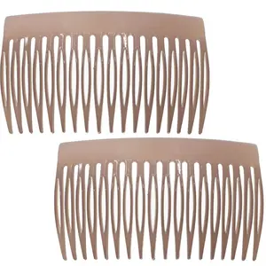Paris CP2947 French Hair Side Comb, Small, Rounded Nude, French Twist Hair Combs Decorative, Strong Hold Hair Clips for Women Bun Chignon Up-Do Styling Girls Hair Accessories, Made in France