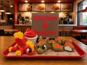 Chicken Nugget Dragon Meal Collectible Figurine Set - Lightweight Multicolor Turtle Ornaments, Decor Piece with Gift Box
