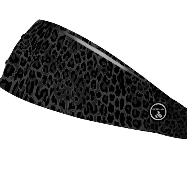 RAVEbandz The Pro - Wide Stretch Headband (Black Leopard)