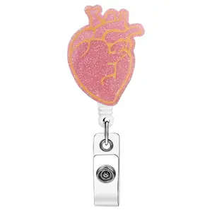 Obsessed Anatomical Heart Sparkly Badge Reel, Perfect for Cardiology Healthcare Workers, Viral Tiktok Pick for Heart Queens