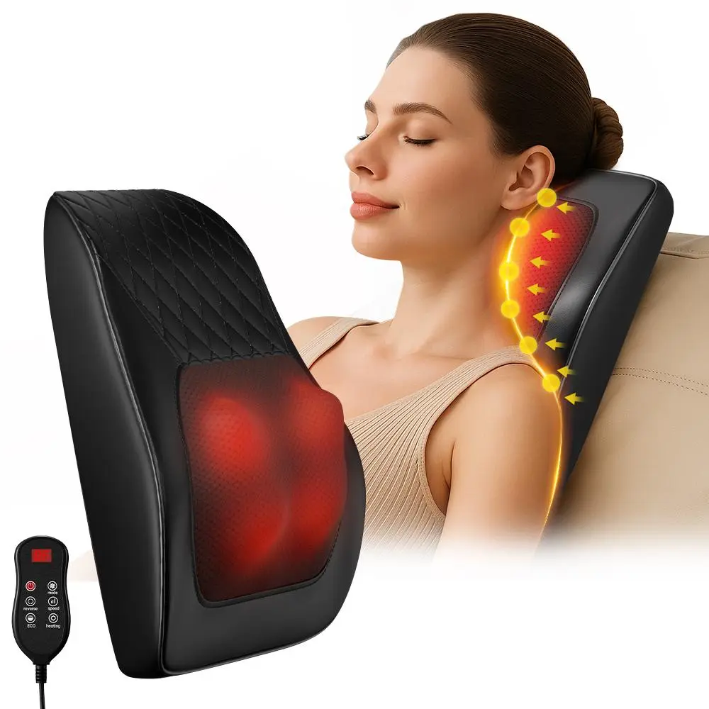Back massager,3D kneading massage pillow, suitable for relieving pain in the deep tissues of the back, neck, shoulders and legs. A gift for ladies, gentlemen, mothers and fathers