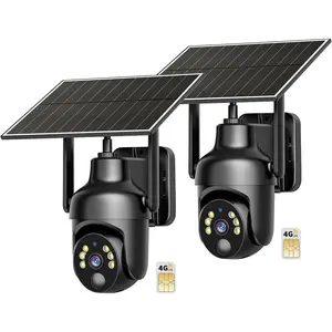 Cellular security camera with builtin 4g lte sim card unlimited data plan 2k color night vision 360 live view motion alerts remote access solar powered no wifi security camera outdoor