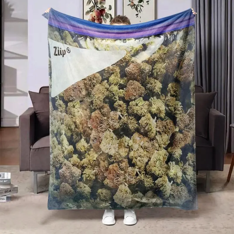 Dank Weed Theme Flannel Throw Blanket–Soft&Warm Plush Throw for Sofa,Bed,Office,Warm nap Blanket Camping–Cozy Blanket for Kids,Fans&Adults–Home Décor,Travel,Birthday,Christmas New Year Gift