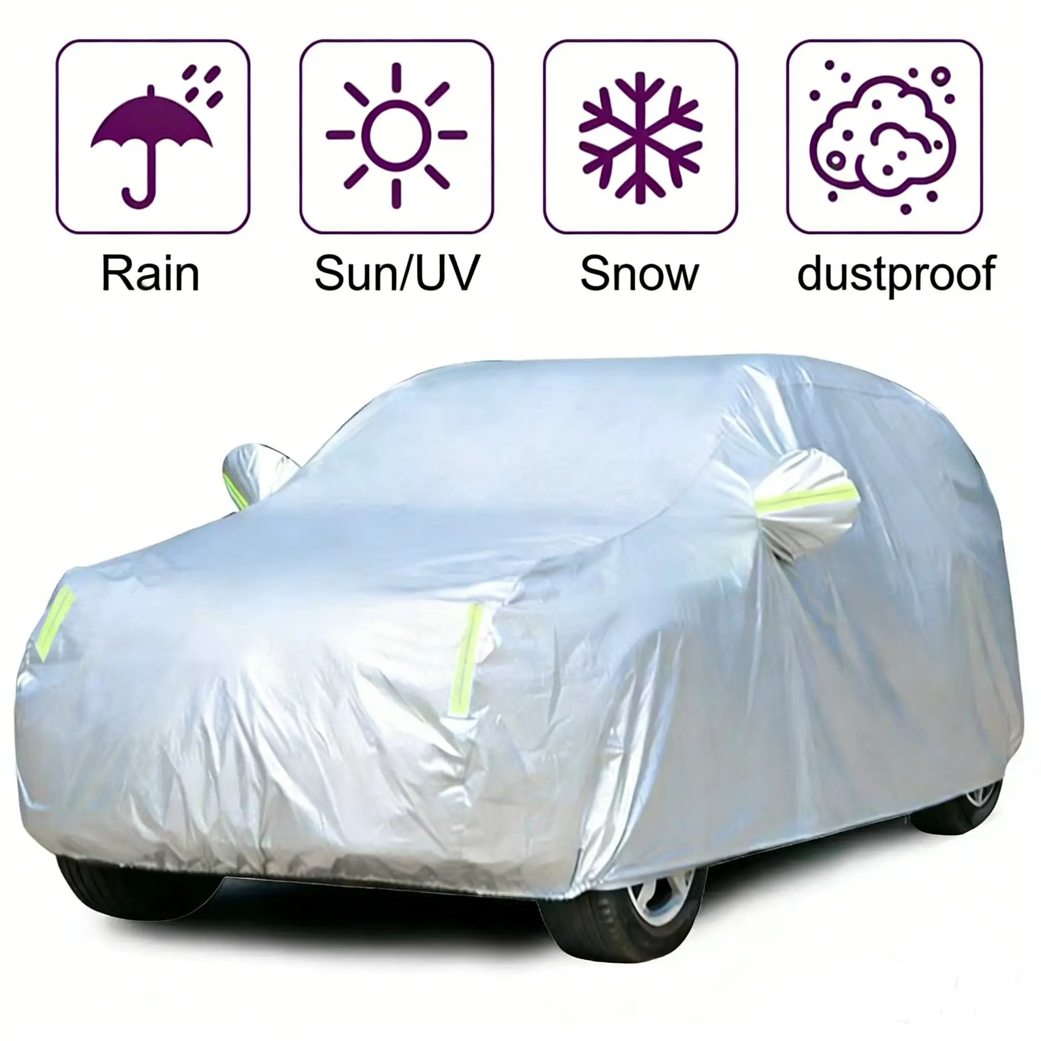 Waterproof All-Purpose Car Cover for Sedan & SUV - Garage-Use, Dustproof, Scratch-Resistant, Sun-Protective, Easy-to-Install Exterior Accessory for Car Owners
