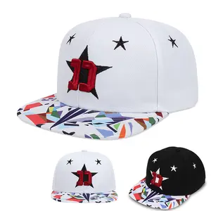 D letter embroidery pentagram series Flat edge hat for men Outdoor sports sunshade for women
