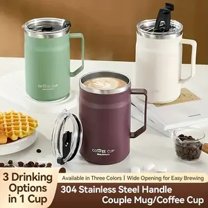 1 Large 20.29 oz Stainless Steel Insulated Cup with Flip Lid & Spill-Proof Design Double-Wall Vacuum Leak-Proof Travel Cup for Coffee Tea Hot Cold Drinks BPA-Free Durable Gift for Birthdays Christmas Camping Office