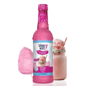 Jordan's Skinny Mixes Sugar Free Syrup, Cotton Candy Flavor, Fruit Flavored Water Enhancer, Drink Mix, Iced Tea, Lemonade, Drinks, Low Calorie Water Flavoring, Dairy & Gluten Free, Kosher, 25.4 Fl Oz