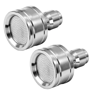 NowWash 2-Pack Stainless Steel Pressure Washer Nozzle Tips for Soft Wash, 1/4 Inch Quick Connect Gentle Spray for Car Rinsing Garden Watering Pet Bathing House Cleaning and Delicate Surface Care