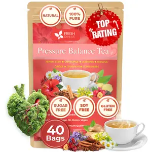 Pressure Balance Herbal Tea Bags – 40 Bags Natural Blood Pressure Support Tea for Heart Health, Vegan, Caffeine-Free Daily Wellness Blend
