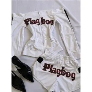 TOP American Retro Vintage Long-Sleeve Zip-Up Hoodie Cardigan - Striped with Letter Print, Off-the-Shoulder Design Womenswear Sweatshirts