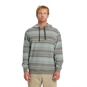 Quiksilver | Great Otway Yarn-Dyed Stripe Pullover Hoodie | Men's Embroidered Logo Regular Fit | Camping