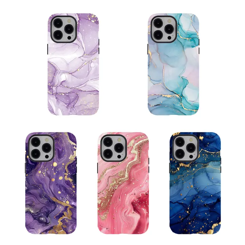 [No magnetic]  Marble Ink Gold Foil print Phone Case,Luxury Aesthetic durable phone Cover,for iPhone 17 16 15 14 13 12 11 8 7 for Samsung Series,Shockproof Protective Dual-Layer design phone case,trending phone Cover,perfect gift for girl