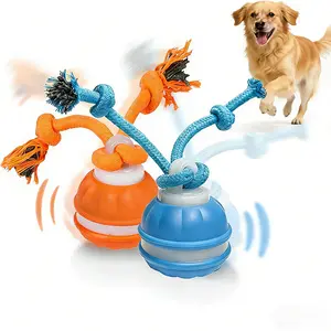 Pet Dog Ball Interactive Toy An action-activated rolling ball suitable for puppies/small dogs. Features built-in music, automatic movement, USB rechargeability, and comes in two color options.