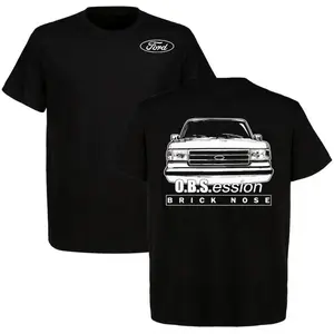 OBS Ford Brick Nose T-Shirt Men's Cotton Short Sleeve Car Graphic Tee Casual Menswear Ford Lover