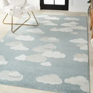 JONATHAN Y Hedwig High-Low Youth Cloud Scandi Rug Indoor/Outdoor Area Rug; for Living Room, Kitchen, Bedroom, Dining Room, Patio, Porch, Backyard