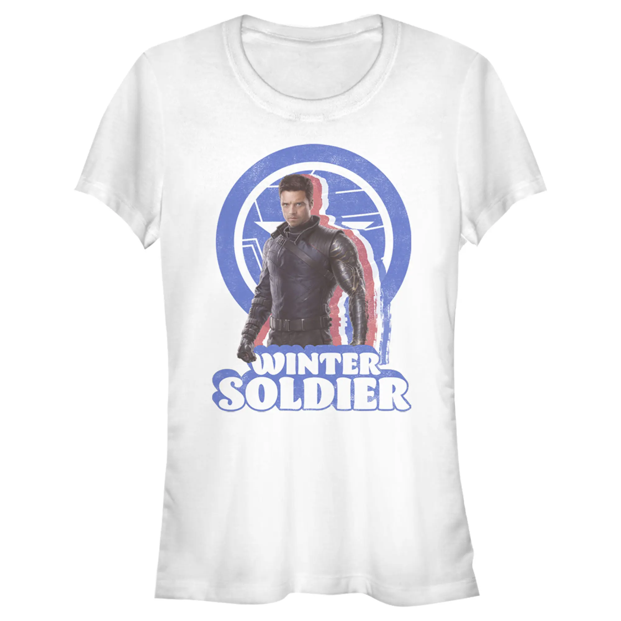 Juniors Womens Marvel The Falcon and the Winter Soldier Retro Bucky T-Shirt