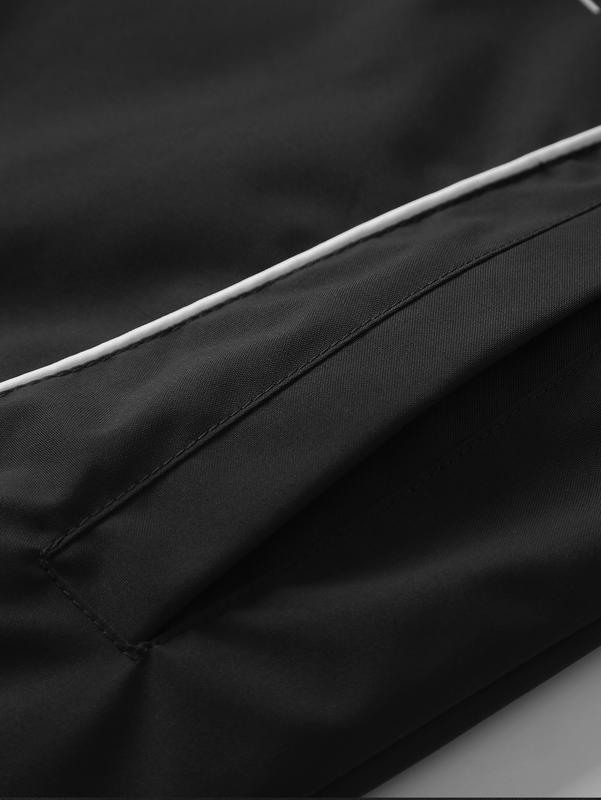 Men's Fashion Racing Graphic Stand Collar Jacket, Lightweight Windproof Outdoor Casual Bomber Jacket, Trendy Color Block Retro Streetwear for Spring/Fall Daily Activities