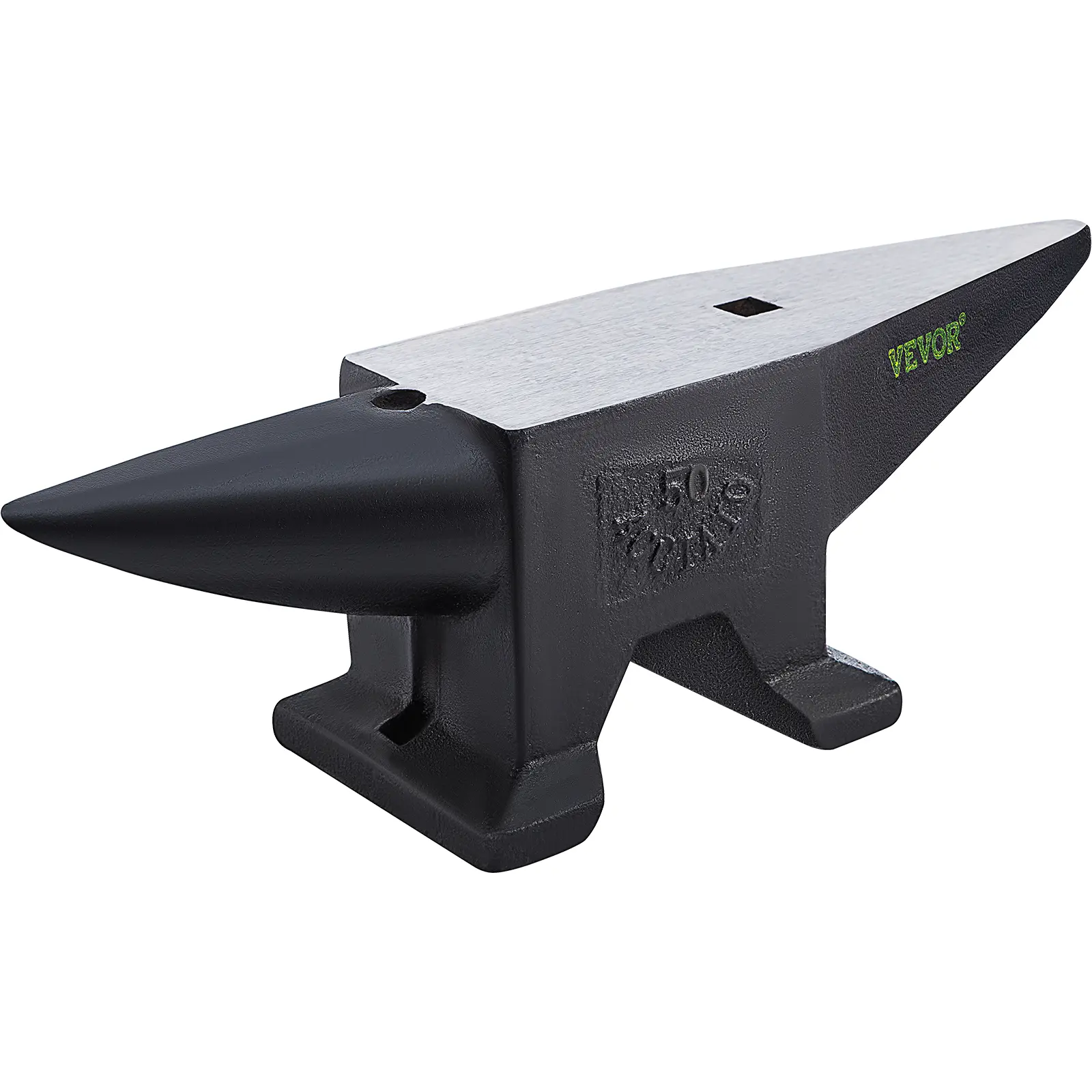 【summerfinds】VEVOR Cast Iron Anvil, 110 Lbs(50kg) Single Horn Anvil with Large Countertop and Stable Base, High Hardness Rugged Round Horn Anvil Blacksmith, for Bending, Shaping