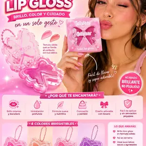 Bow-Shaped Lipstick with Keychain, Hydrating Lip Gloss for Moisturized Lips