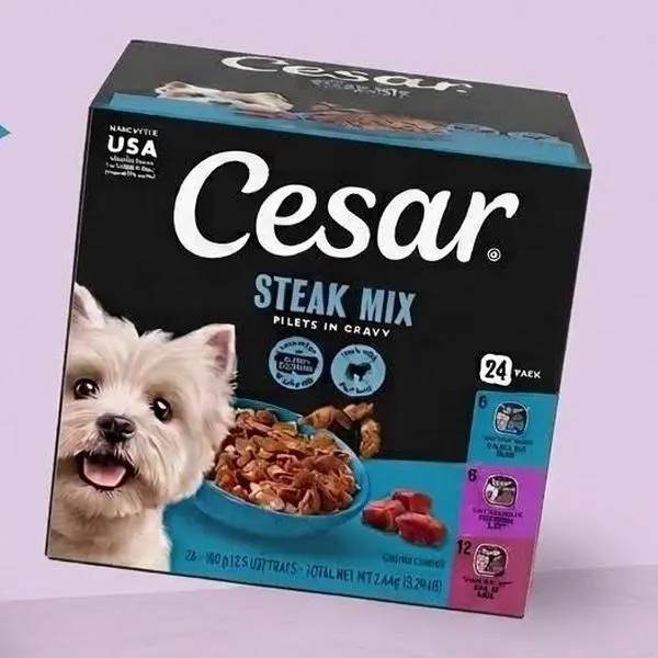 Cesar Filets In Gravy Variety Flavors Wet Dog Food Adult 3.5 oz Easy Peel Trays 24 Pack Gourmet Meals For Small Dogs
