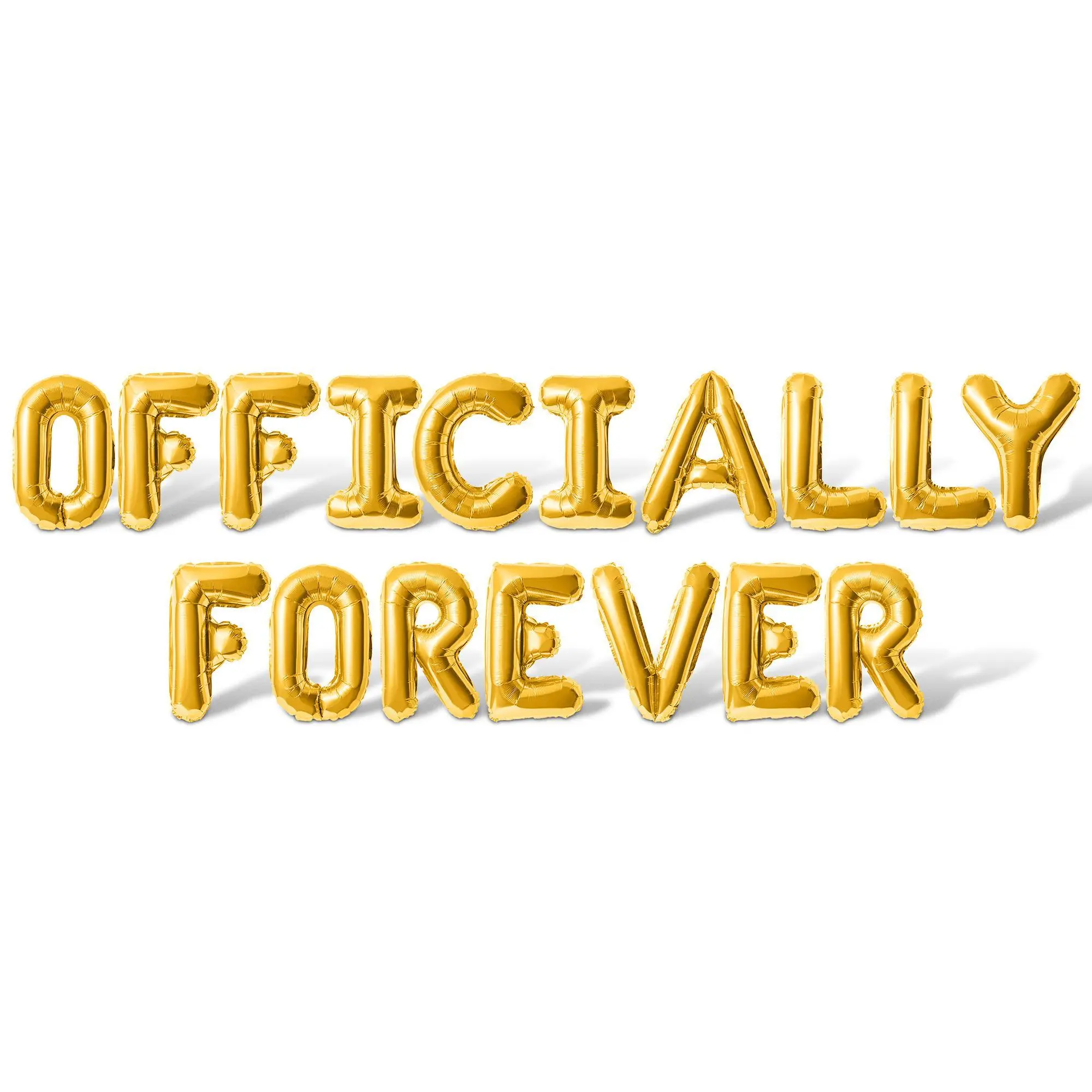 Letter Balloons - OFFICIALLY FOREVER 16" Inch Alphabet Letters Foil Mylar Balloon Engagement Party Banner