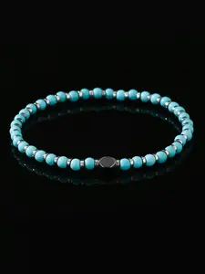 Handmade Turquoise Gemstone Beaded Bracelet, Dainty Crystal Bracelet, Unisex Elastic Adjustable Strap, Perfect for Daily Wear or Special Occasions Gift Jewelry
