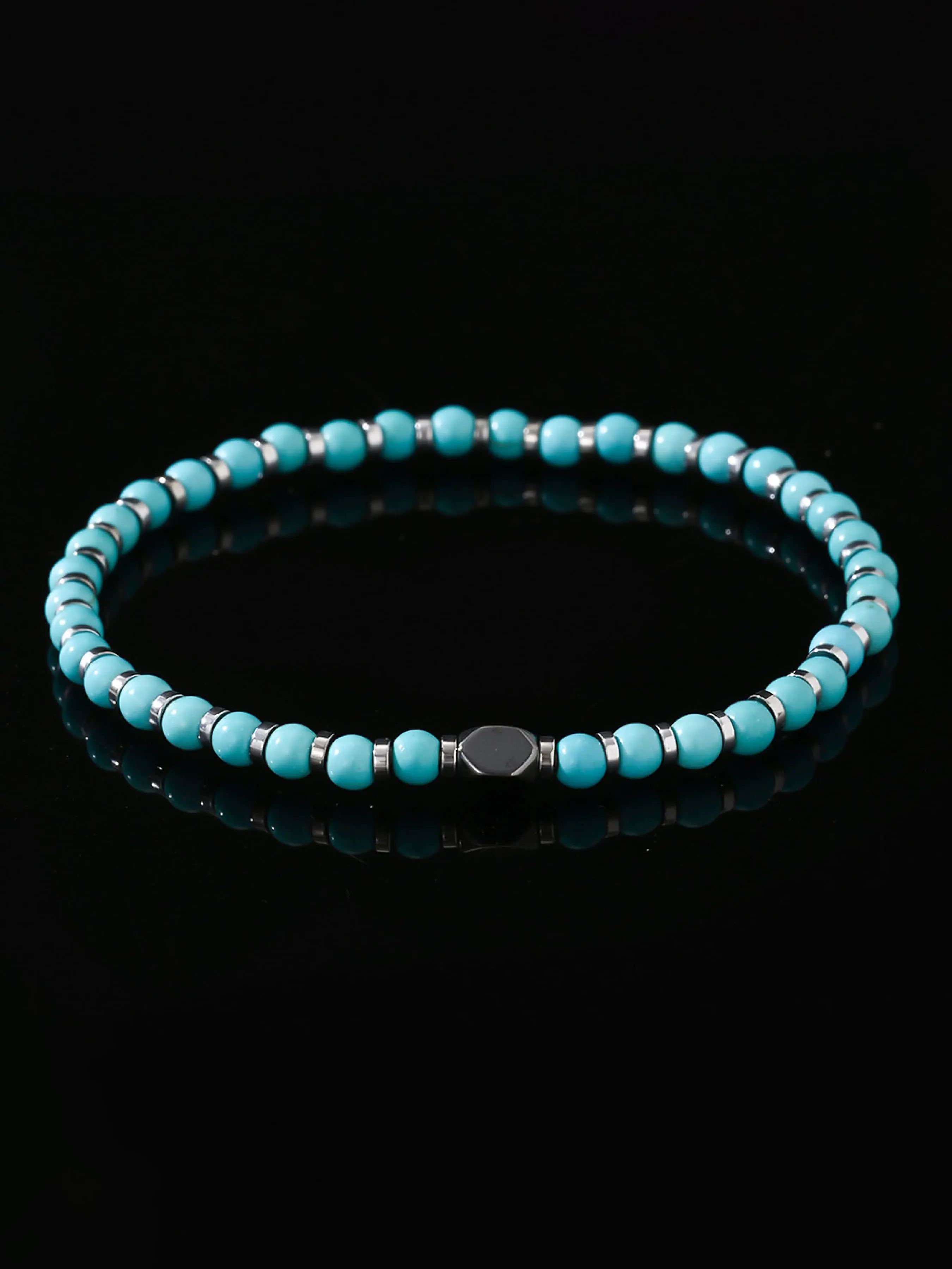Handmade Turquoise Gemstone Beaded Bracelet, Dainty Crystal Bracelet, Unisex Elastic Adjustable Strap, Perfect for Daily Wear or Special Occasions Gift Jewelry, Premium Bracelet, Lucky Bracelet