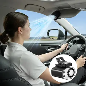 【3-Day Delivery】Joytutus Summervibes-Portable Semiconductor Car Fan for Rear Sun Visor, 3000mAh, LCD Screen, 360° Rotation, Summer Must-Have tiktokshopspringglowup
