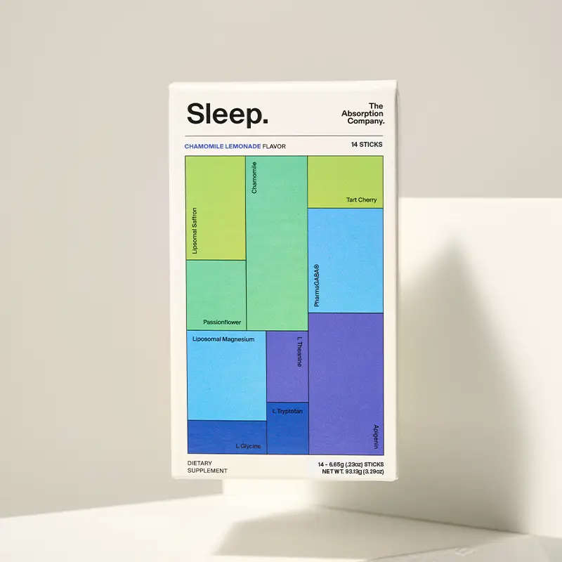 Melatonin-Free Sleep Aid Powder - Calming Drink with Liposomal Saffron, Magnesium & Chamomile Lemonade for Deep Sleep and Stress Reduction