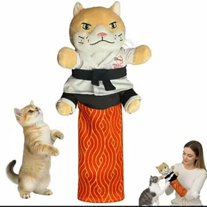 Cute Practical Cat Karate Kitty Puppet, Interactive Boxing Wrist Twisting Toy, Fun Pet Plaything, Engaging Cat Activity