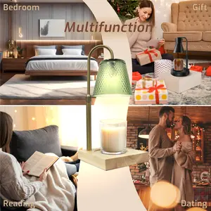 Premium Gift Aromatherapy Candle Heater 50W Halogen Light Timer Dimming 24-Hour Fragrance Diffusion Flameless Smokeless Cozy Home Decor Christmas Housewarming Gift for Women and Friends Candle Not Included