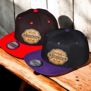 Couples Somebody & Somebody's Problem -Snapback Flat Bill Laser Engraved Patch Cap - One Size Fits Most - Choose Colors