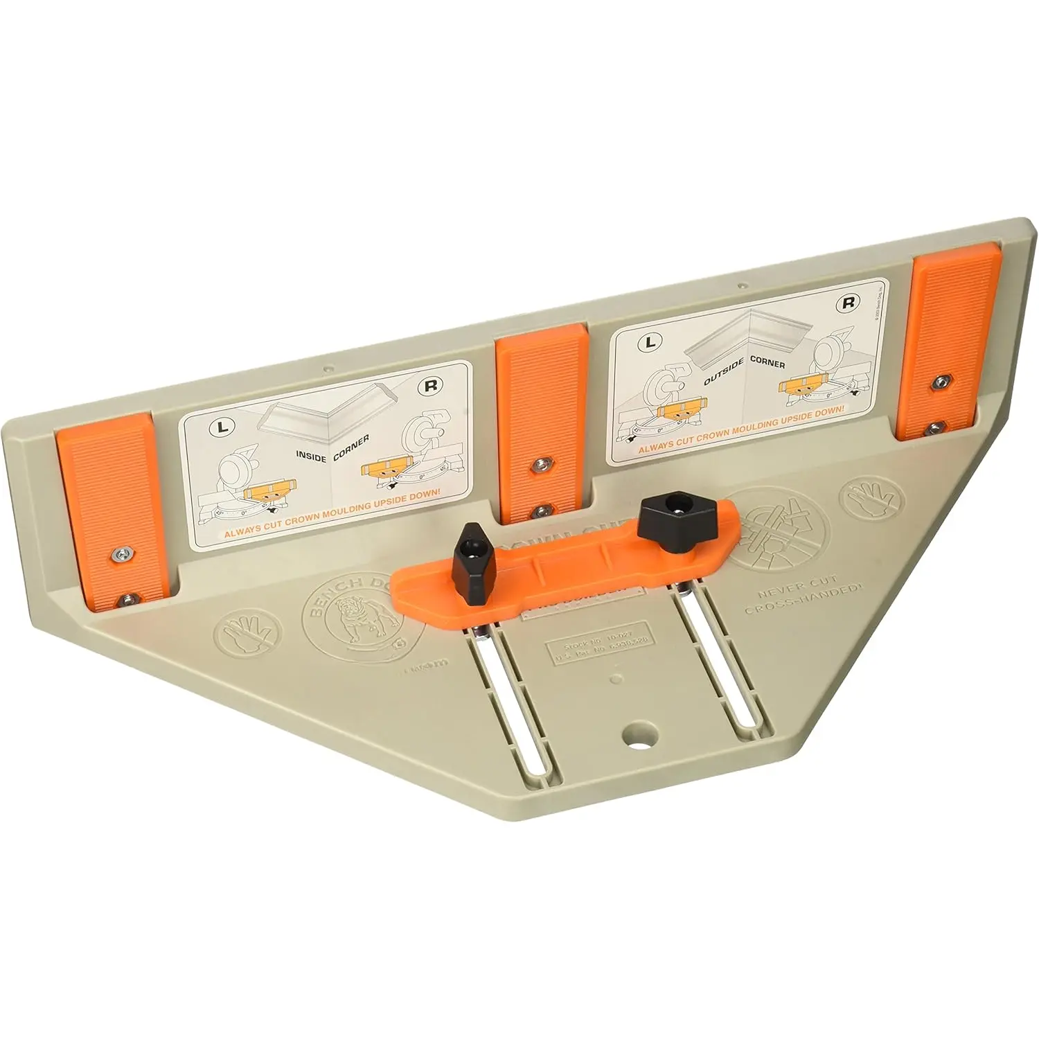 Cut Crown Molding  Jig for Miter  - Safe & Easy Crown Molding Tool - Universal Fit Cut N Crown Jig w/ Adjustable Fence Risers - Portable Crown Jig for Miter  w/ Integral Setup Guide