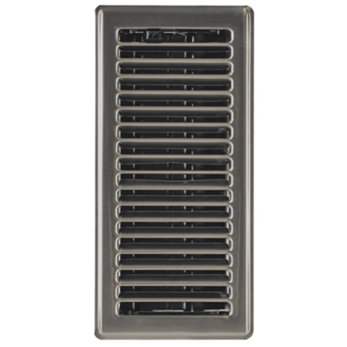 212 MAIN 4x10 in. Satin Nickel Floor Register, Imperial Manufacturing RG3300, All Steel Construction, Contemporary Style, Damper Control, Durable Decorator Finish, Easy-to-Use Airflow Adjustment