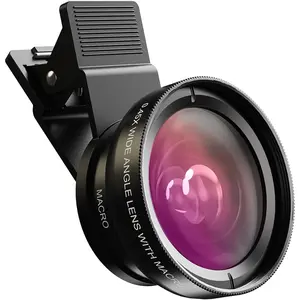 2 in 1 Phone Camera Lens Kit for iPhone and Android, 12.5X Macro Lens and 0.45X Wide Angle Lens Phone Lens Attachment with Travel Bag