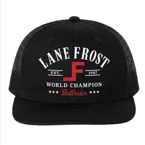 Lane Frost 1987 World Champion Bullrider Hat - Black Retro Mesh Trucker Cap - Vintage Rodeo Tribute Snapback - Western Hero Memorial Gift