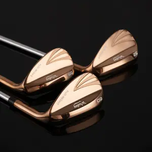 Wuday Fully Milled Rose Gold Sand Right-handed Wedge Golf Club 52 ° /56 ° /60 °   Stepped Steel Shaft Low Center of Gravity Pitching Wedge Lob Wedge Anti-slip Rubber Grip Zinc Alloy Club Head and Stainless Steel Shaft right hand tour satin wedge Golf Acce
