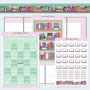Horror Book Bingo Journaling Sticker Bundle | Fnc 1280-82