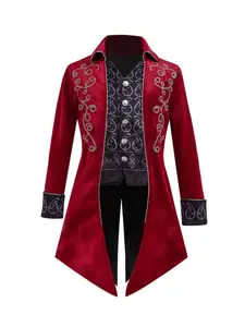 Medieval Tuxedo Steampunk Vintage Victorian Long Sleeve Windbreaker Medieval Vintage Suit Prince Costume